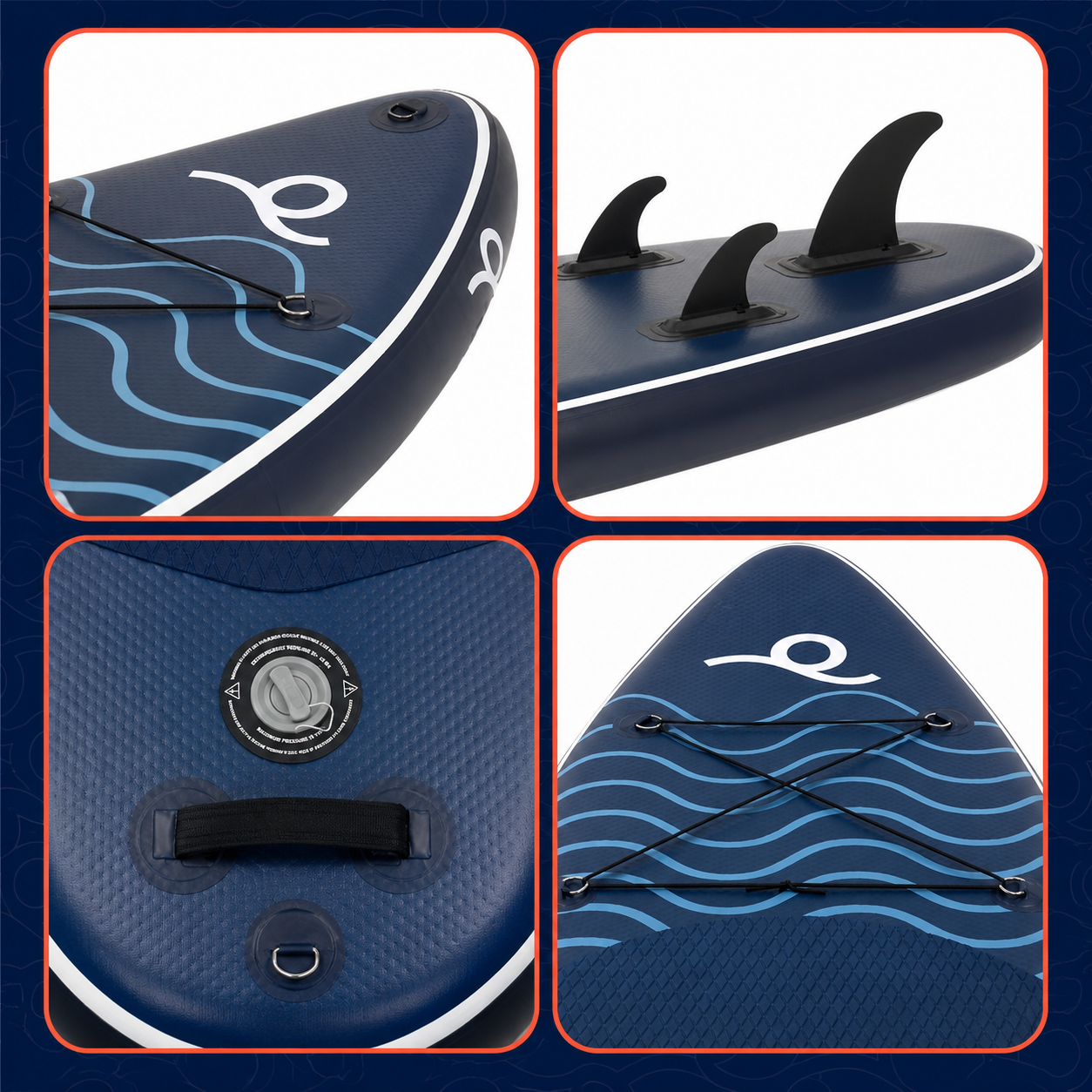 Felfújható Stand Up Paddle Board készlet 320x84x15 cm, pumpával, kajaküléssel, javítókészlettel, szállító hátizsákkal, 2 az 1-ben evezővel, max. 180 kg, kék - Image 15