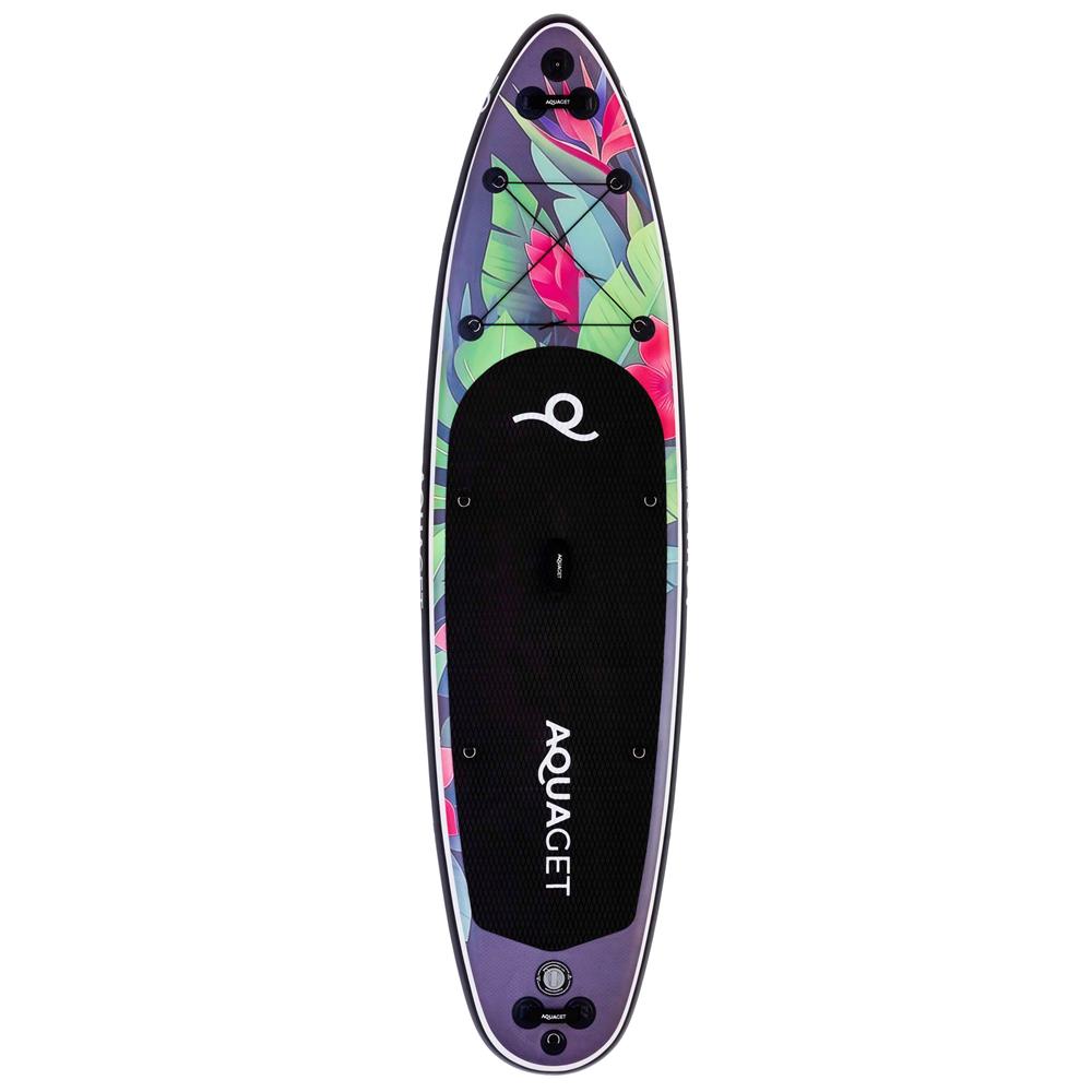 Felfújható Stand Up Paddle Board készlet 320x81x15 cm, pumpával, kajaküléssel, javítókészlettel, szállító hátizsákkal, 2 az 1-ben evezővel, max. 150 kg, lila virágmintás - Image 10