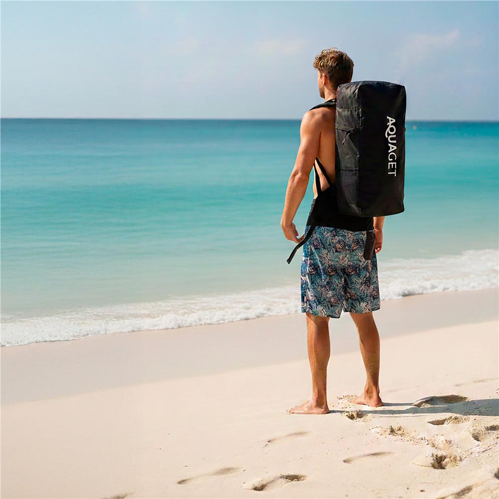 Szállító hátizsák felfújható SUP (Stand Up Paddle Board) deszkához, 110 l, nejlon, fő tárolórekesszel, fekete - Image 7