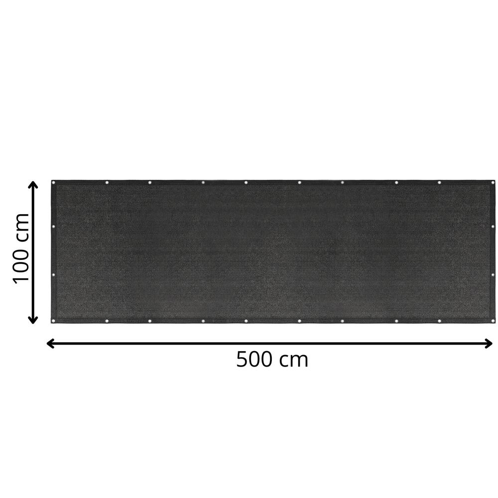 Belatasgatlo arnyekolo halo erkelykorlathoz, 95%-os arnyekolas, vizallo, 500x100 cm, antracitszurke - Image 29