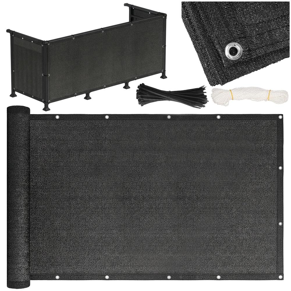 Belatasgatlo arnyekolo halo erkelykorlathoz, 95%-os arnyekolas, vizallo, 600x100 cm, antracitszurke - Image 13