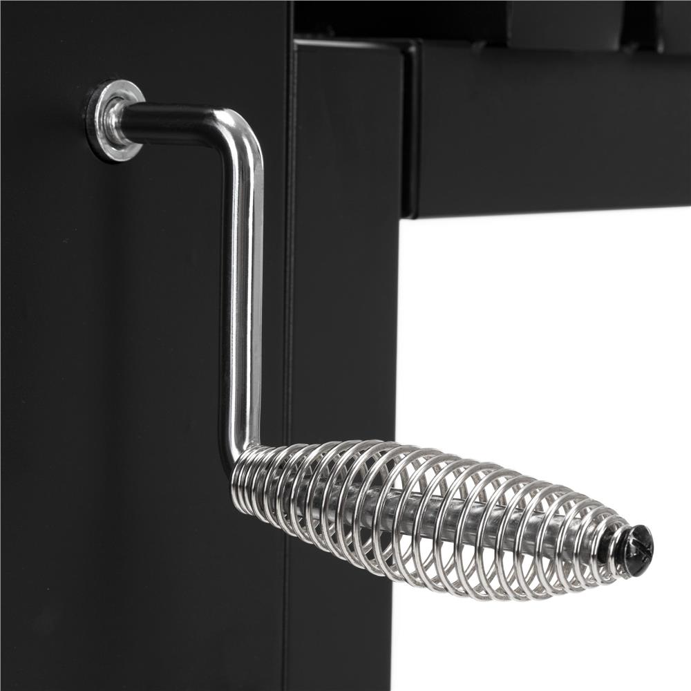 Faszenes grillsuto lehajthato oldalso polccal, allithato szenraccsal, homerovel, 114x52x106 cm, fekete - Image 33