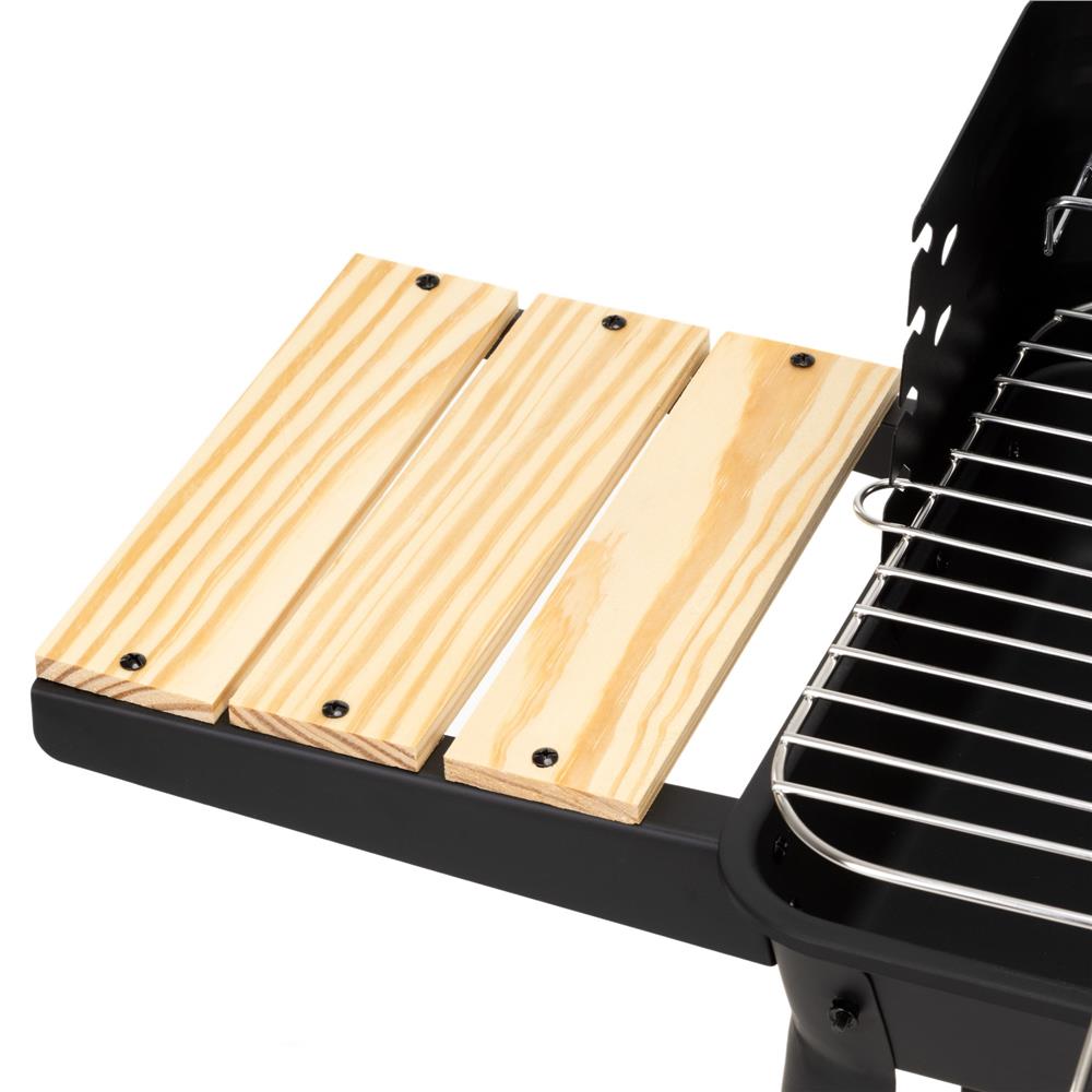 Hordozhato faszenes grillsuto forgonyarssal, oldalso polcokkal, 5 fokozatban allithato grillsutofelulettel, 95x41x78 cm - Image 12