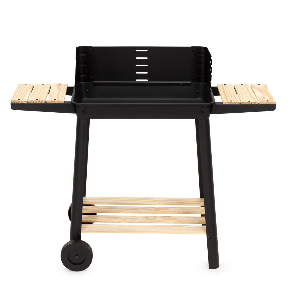 Hordozhato faszenes grillsuto forgonyarssal, oldalso polcokkal, 5 fokozatban allithato grillsutofelulettel, 95x41x78 cm - Image 24