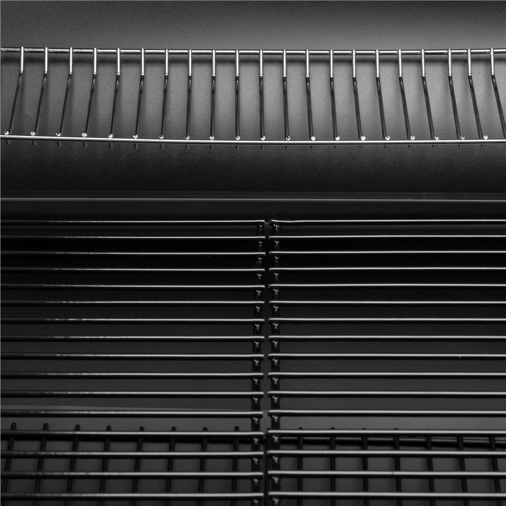 Faszenes grillsuto lehajthato oldalso polccal, elso polccal, allithato szenraccsal es homerovel, 108x60x95 cm, fekete - Image 14