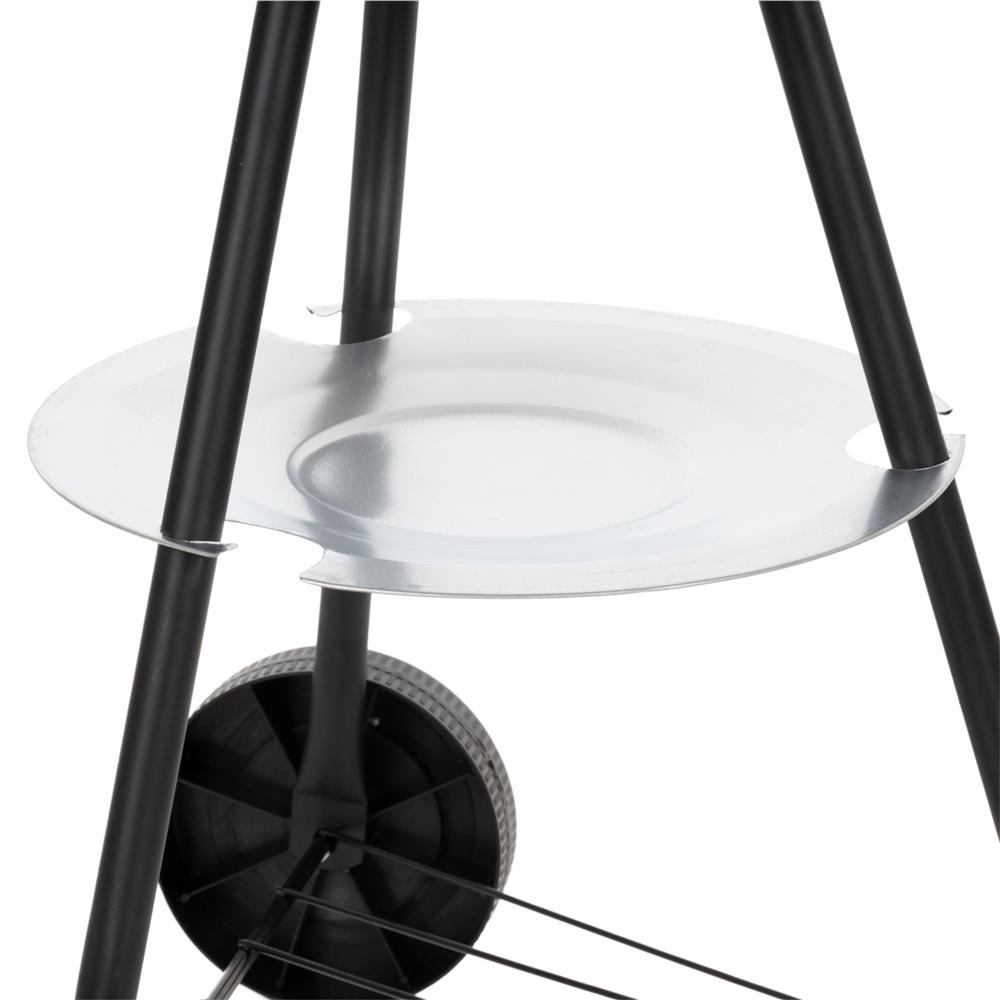 Hordozható faszenes grillsütő fedéllel, alsó tárolópolccal és állítható szellőzővel, acél, 41 cm-es grillrács átmérővel - Image 20