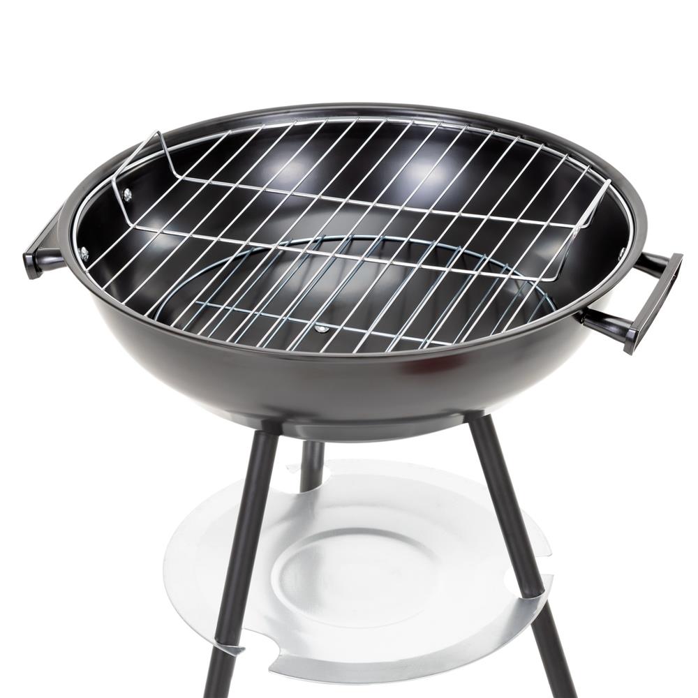 Hordozható faszenes grillsütő fedéllel, alsó tárolópolccal és állítható szellőzővel, acél, 41 cm-es grillrács átmérővel - Image 21