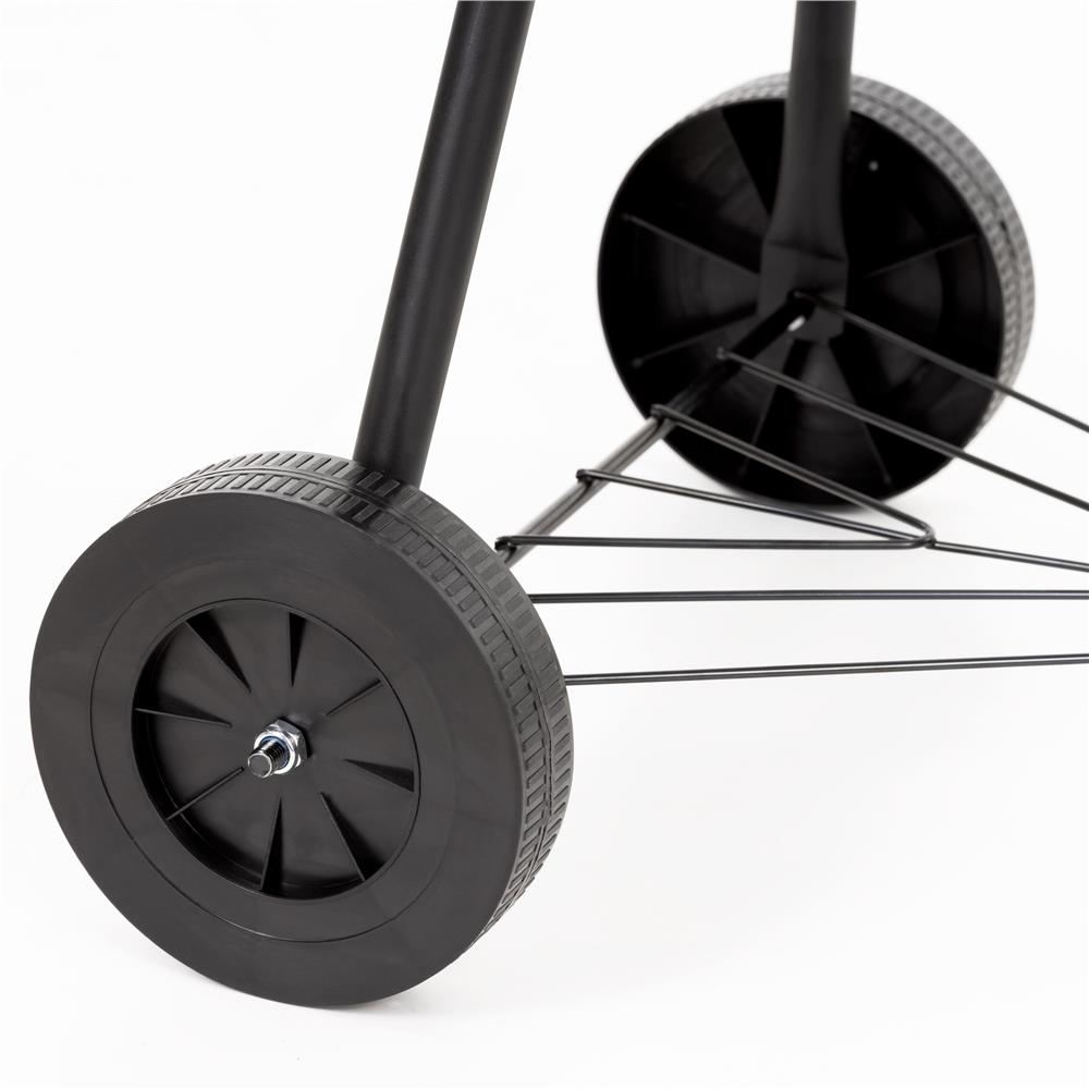 Hordozható faszenes grillsütő fedéllel, alsó tárolópolccal és állítható szellőzővel, acél, 41 cm-es grillrács átmérővel - Image 23
