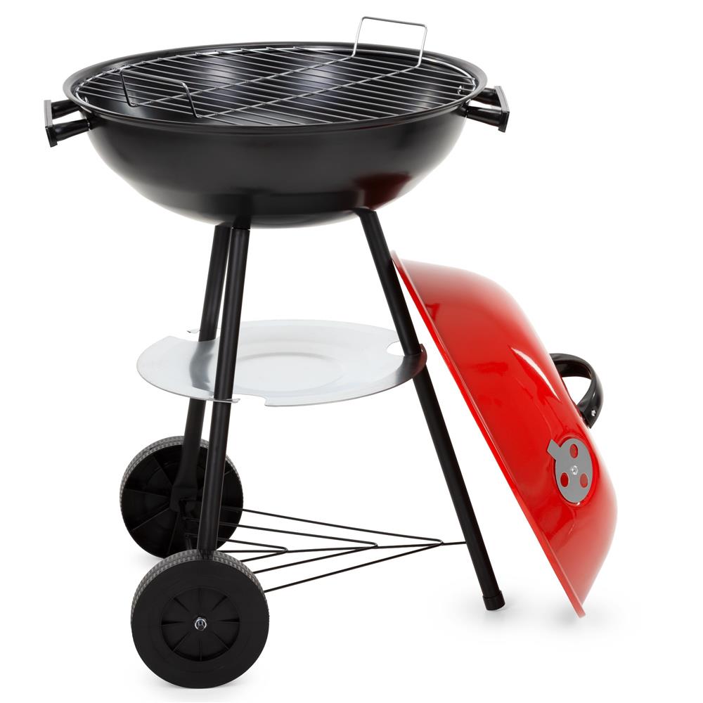 Hordozható faszenes grillsütő fedéllel, alsó tárolópolccal és állítható szellőzővel, acél, 41 cm-es grillrács átmérővel - Image 7