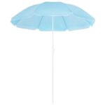 Összecsukható strandernyő állítható dőlésszöggel, UPF 50+, hordtáskával, 160 cm, kék