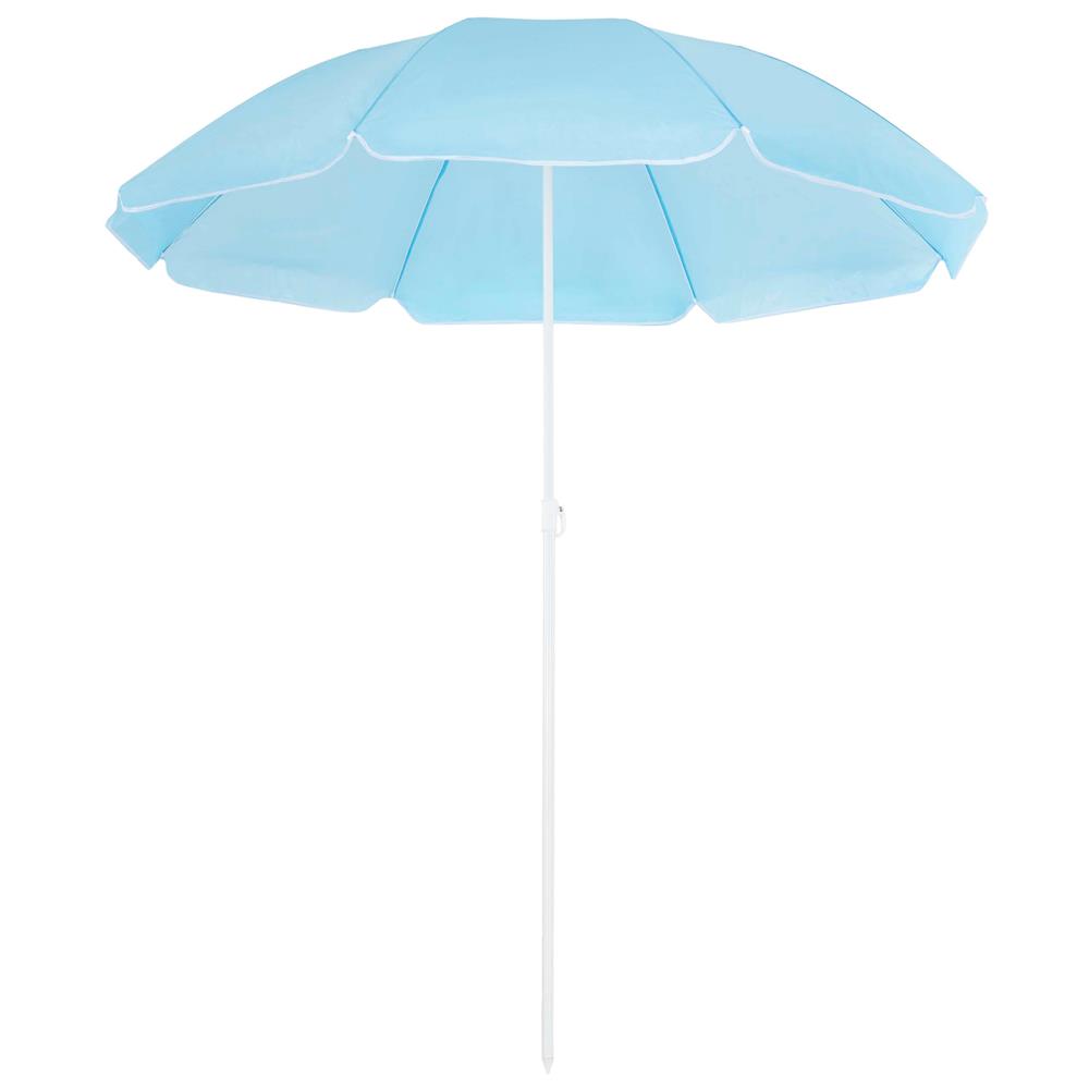 Összecsukható strandernyő állítható dőlésszöggel, UPF 50+, hordtáskával, 160 cm, kék