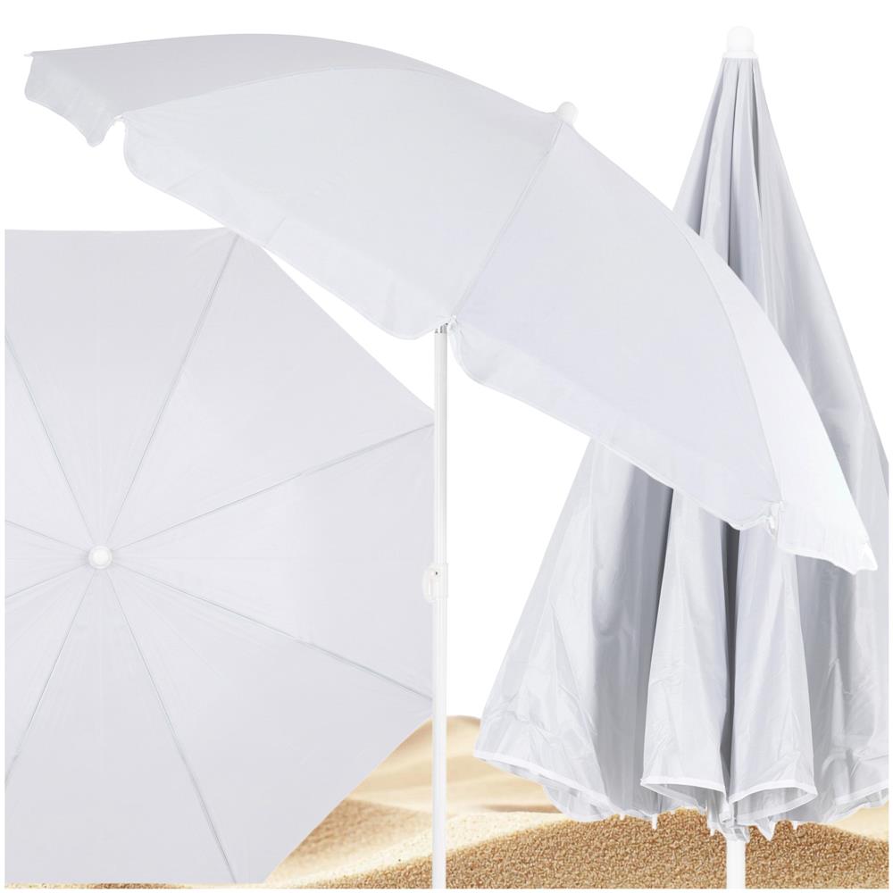Összecsukható strandernyő állítható dőlésszöggel, UPF 50+, hordtáskával, 160 cm, szürke - Image 6