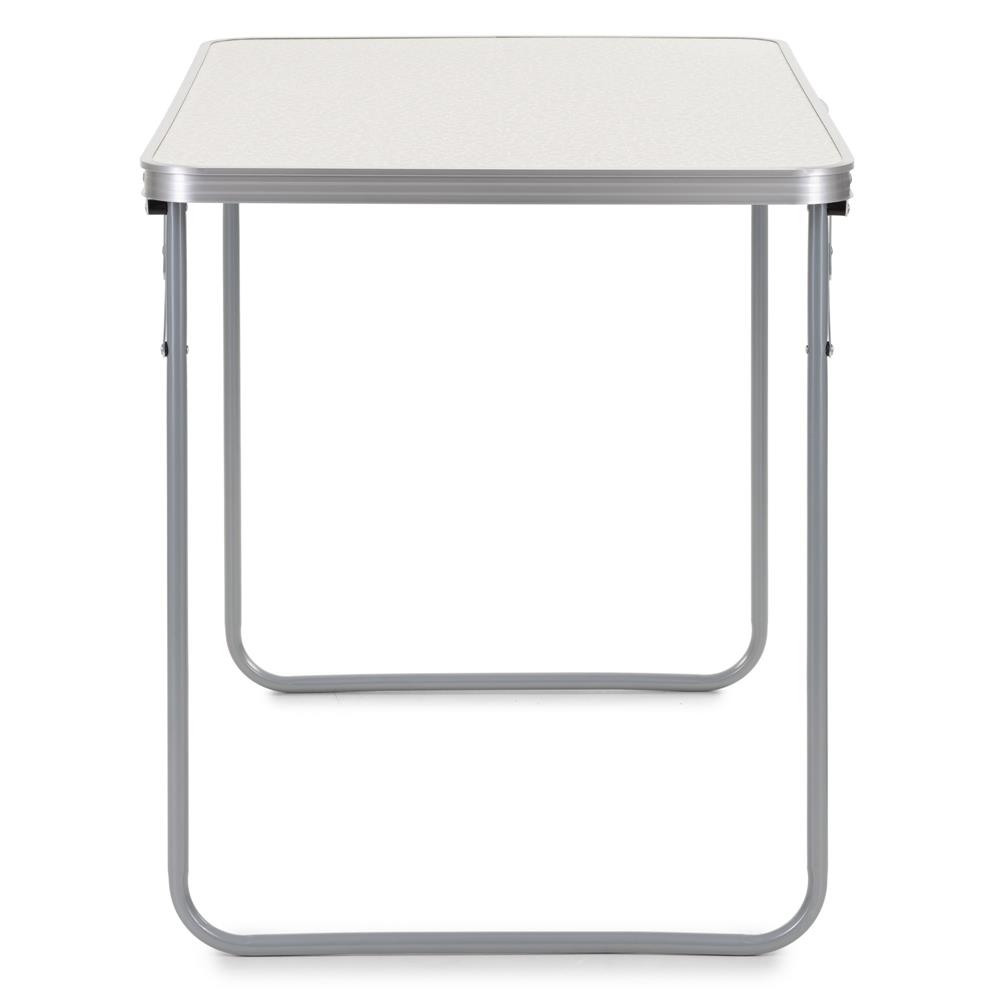 Összecsukható kempingasztal hordozófogantyúval, MDF asztallappal és alumínium vázzal, 90x60x70 cm, szürke - Image 15
