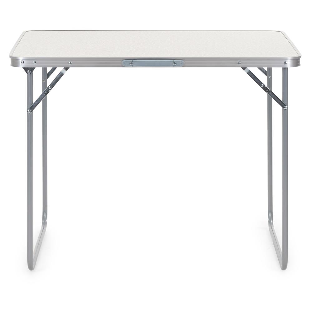 Összecsukható kempingasztal hordozófogantyúval, MDF asztallappal és alumínium vázzal, 90x60x70 cm, szürke - Image 21