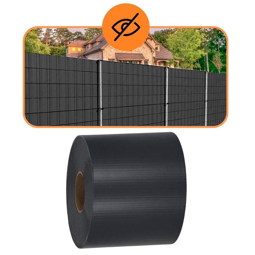 Kerti belatasgatlo keritespanel, PVC, 50 x 0,19 m, antracitszurke - Image 16