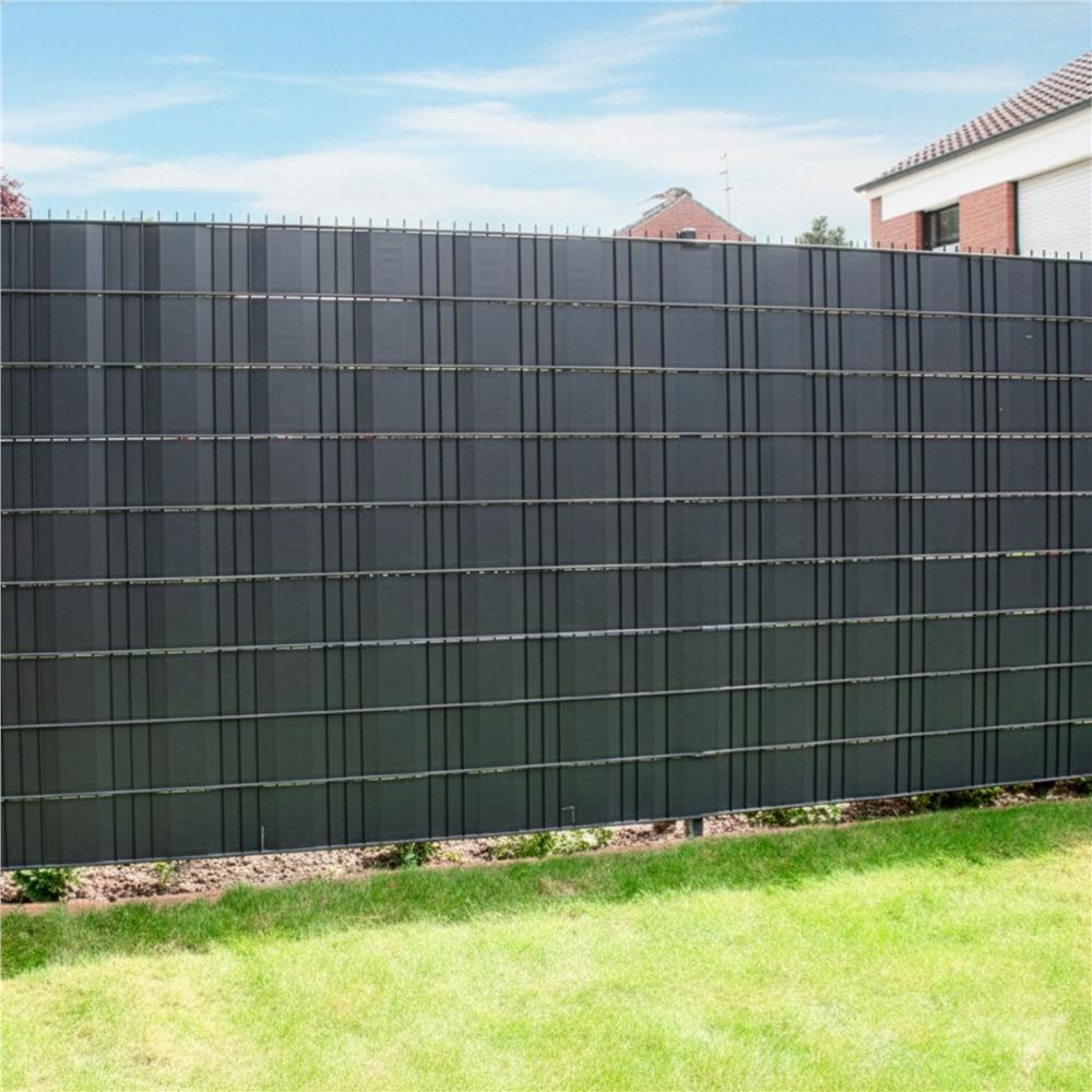 Kerti belatasgatlo keritespanel, PVC, 50 x 0,19 m, antracitszurke - Image 2