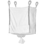 Kerti Big Bag zsák alsó ürítőnyílással, levelekhez és zöldhulladékhoz, 1300 L, 1000 kg, 90x90x160 cm, fehér