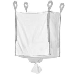 Kerti Big Bag zsák alsó ürítőnyílással, levelekhez és zöldhulladékhoz, 1300 L, 1000 kg, 90x90x160 cm, fehér