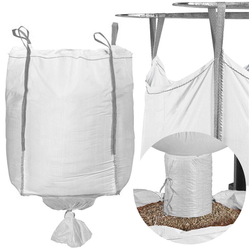 Kerti Big Bag zsák alsó ürítőnyílással, levelekhez és zöldhulladékhoz, 1300 L, 1000 kg, 90x90x160 cm, fehér - Image 3