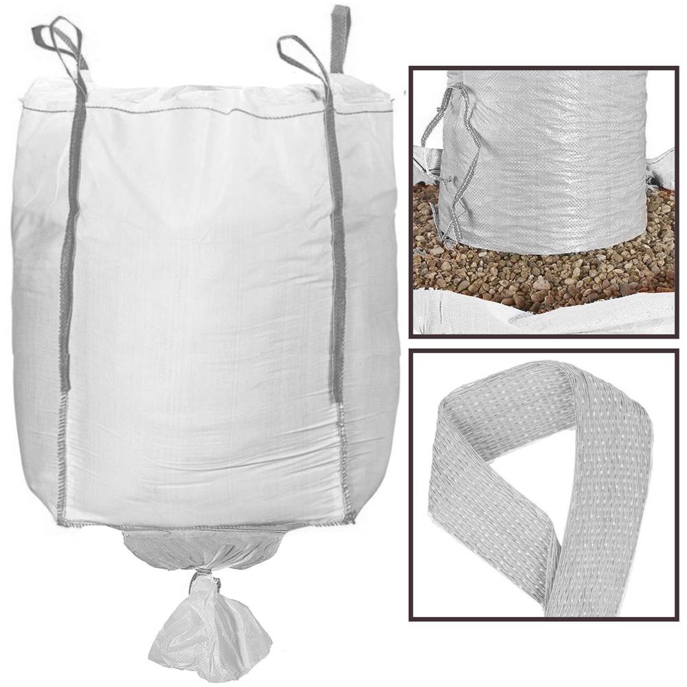 Kerti Big Bag zsák alsó ürítőnyílással, levelekhez és zöldhulladékhoz, 1300 L, 1000 kg, 90x90x160 cm, fehér - Image 8