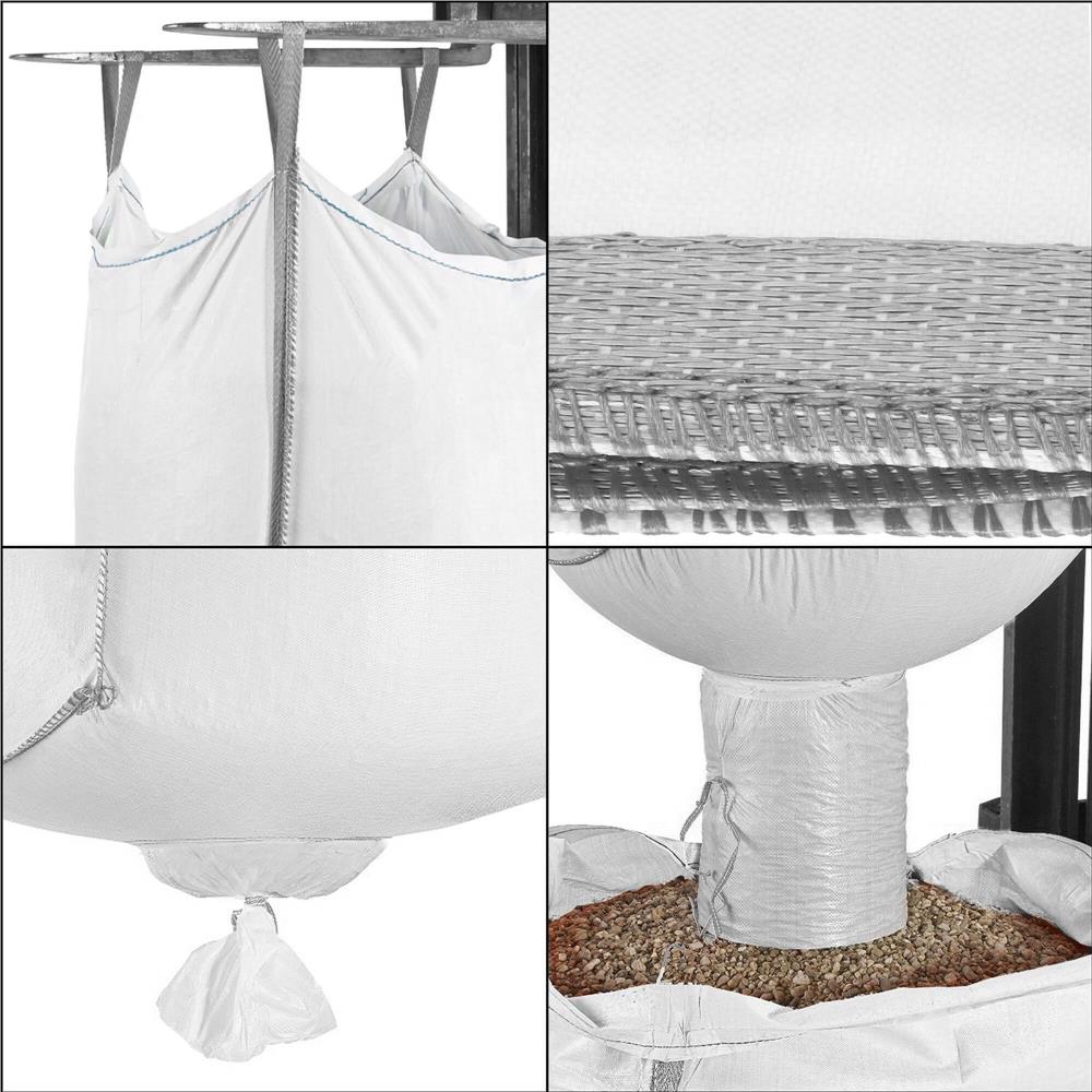 Kerti Big Bag zsák alsó ürítőnyílással, levelekhez és zöldhulladékhoz, 1300 L, 1000 kg, 90x90x160 cm, fehér - Image 9