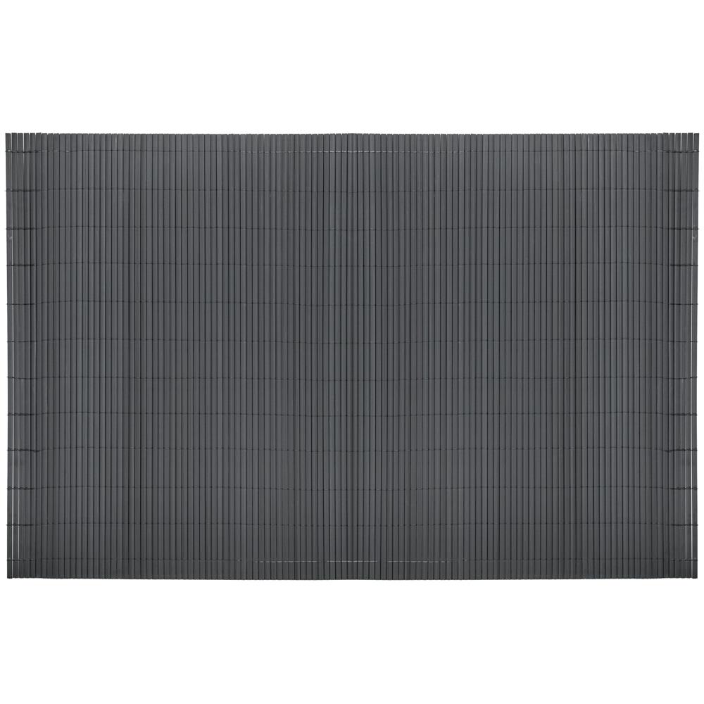 Kerti belátásgátló kerítéspanel, bambusz hatású PVC lamellákkal, UV-álló, 400x100 cm, szürke - Image 11