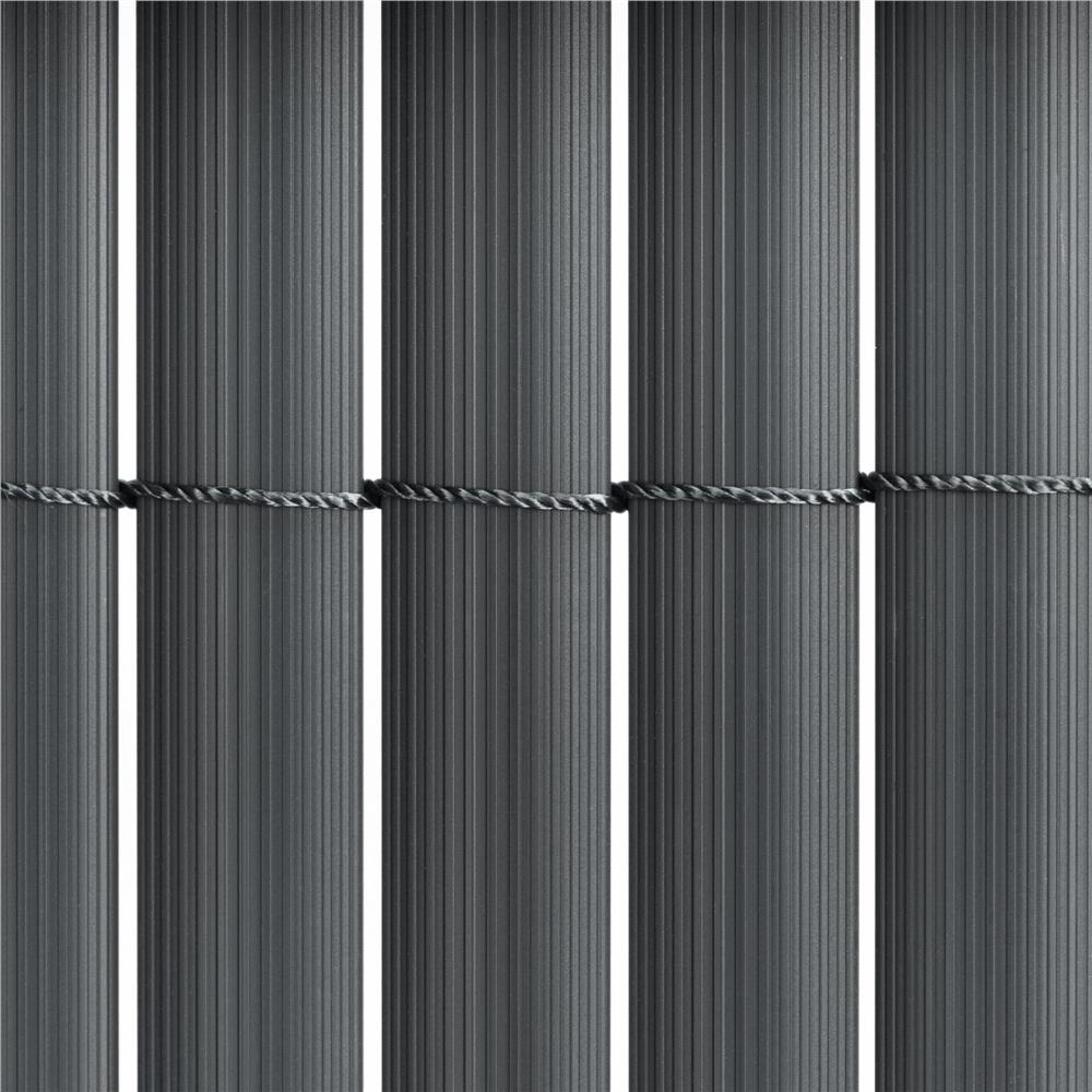 Kerti belátásgátló kerítéspanel, bambusz hatású PVC lamellákkal, UV-álló, 400x100 cm, szürke - Image 14