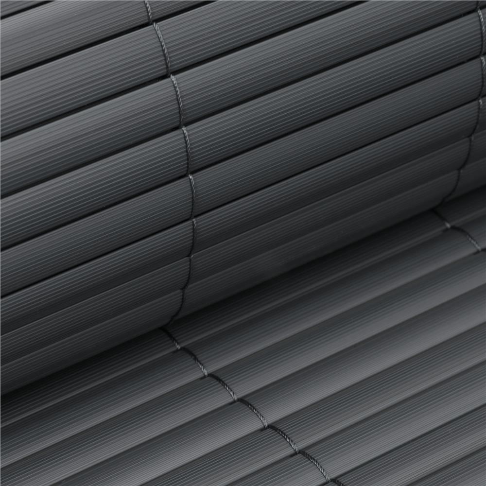 Kerti belátásgátló kerítéspanel, bambusz hatású PVC lamellákkal, UV-álló, 400x100 cm, szürke - Image 15