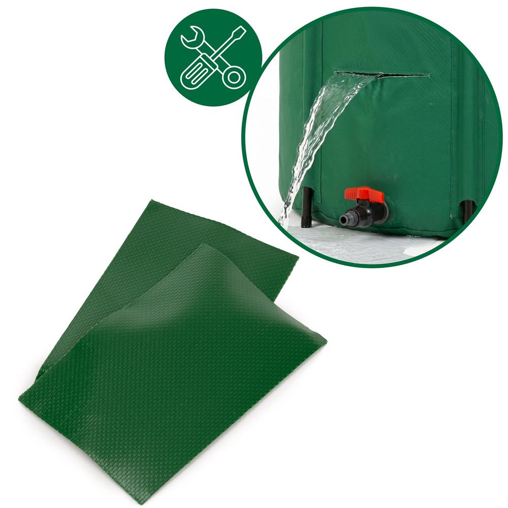 Összecsukható esővízgyűjtő tartály, 100 L, 1000D PVC, 2 csappal és túlfolyó rendszerrel, zöld - Image 10