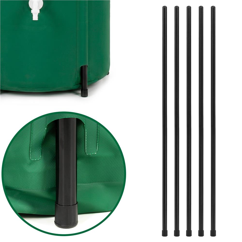 Összecsukható esővízgyűjtő tartály, 100 L, 1000D PVC, 2 csappal és túlfolyó rendszerrel, zöld - Image 11