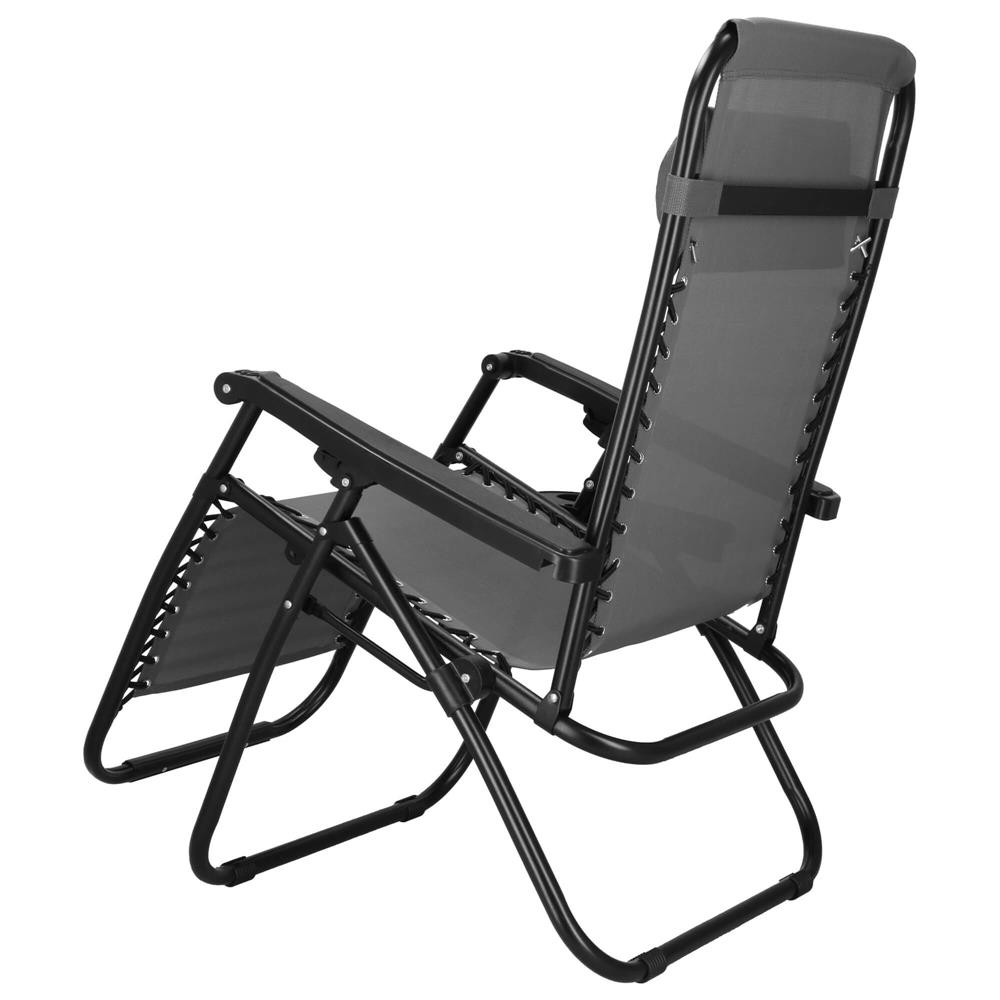 Összecsukható kerti vagy strandszék, Siesta, zéró gravitációs, fejpárnával, 175x67x110 cm, szürke - Image 14