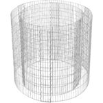 SONGMICS kerek gabion kőkosár kertbe, horganyzott fémhálóból, 90×80 cm, ezüst