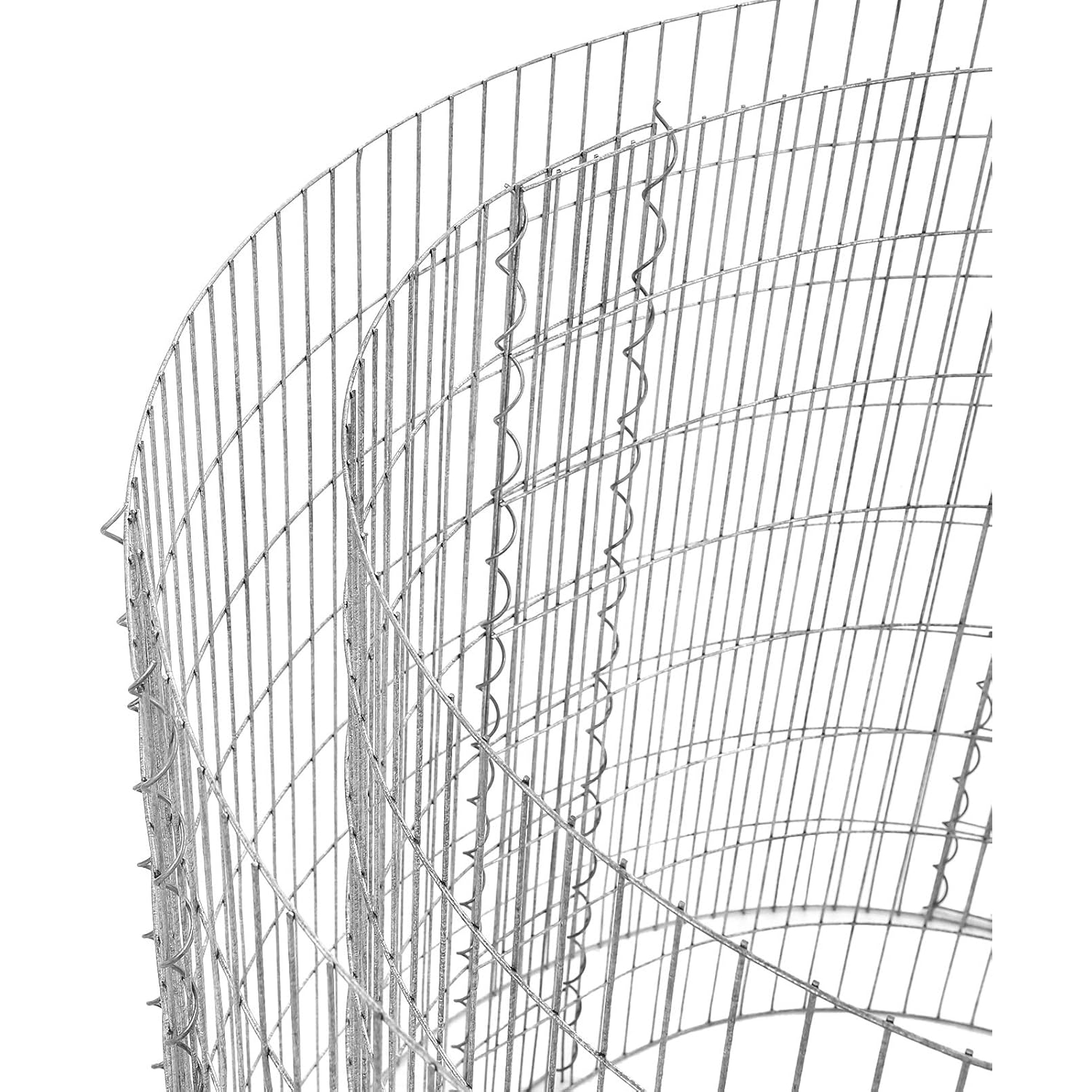 SONGMICS kerek gabion kőkosár kertbe, horganyzott fémhálóból, 90×80 cm, ezüst - Image 4