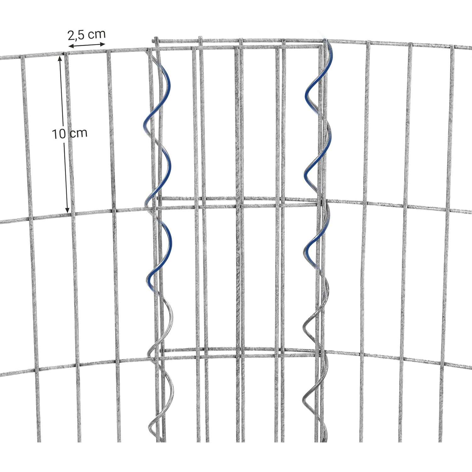 SONGMICS kerek gabion kőkosár kertbe, horganyzott fémhálóból, 90×80 cm, ezüst - Image 5