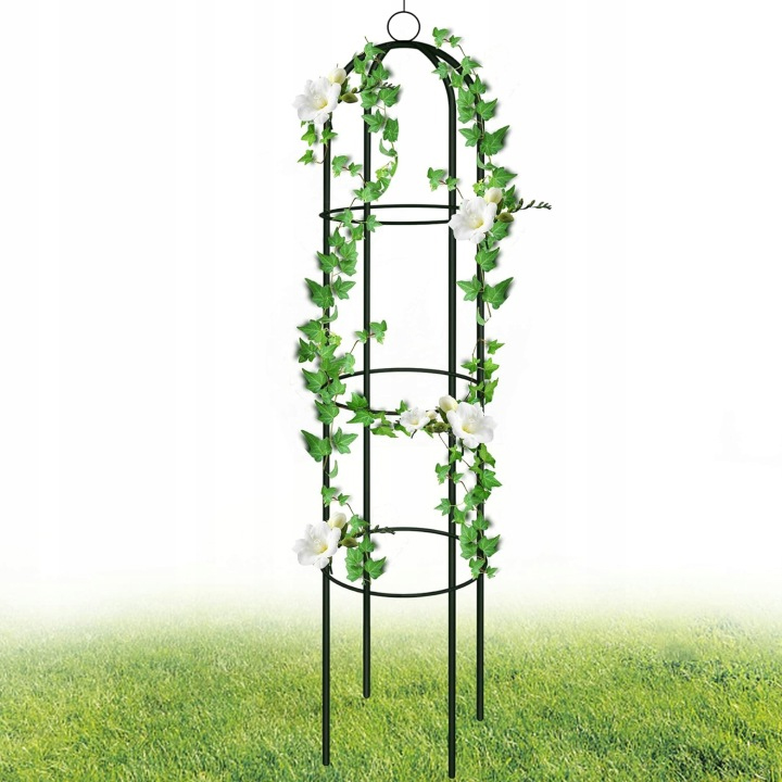 Oszlopos pergola rózsáknak és futónövényeknek, acél szerkezet, 190x40 cm, fekete - Image 6