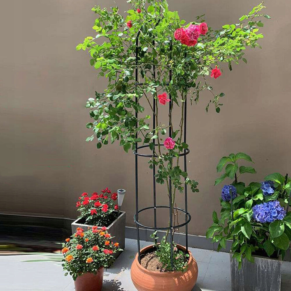 Oszlopos pergola rózsáknak és futónövényeknek, acél szerkezet, 190x40 cm, fekete - Image 11