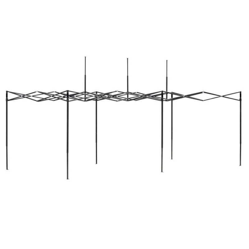 Kerti pavilonsátor, gyorsan összecsukható, 300x600 cm, állítható magasságú, 3 oldalfalú, vízálló, kék - Image 7
