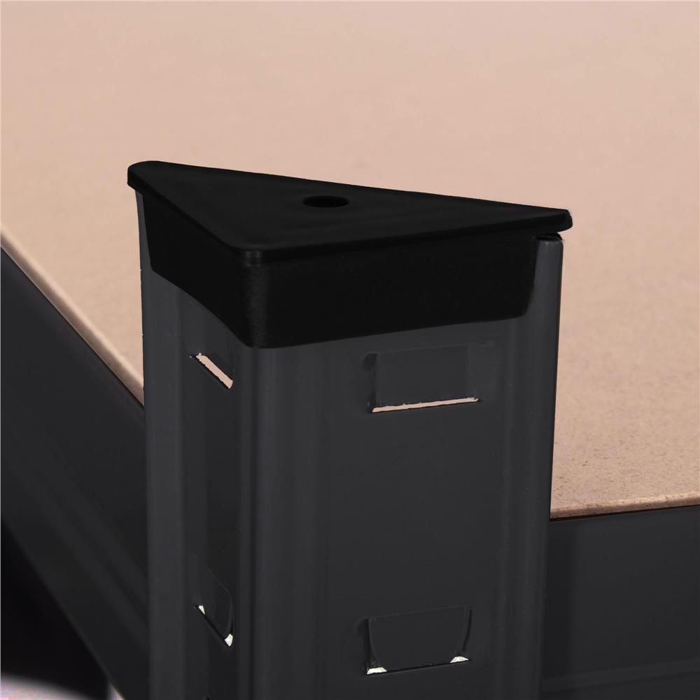 Fém tárolópolc 5 MDF polccal, 675 kg teherbírás, 75 × 30 × 150 cm, fekete - Image 15