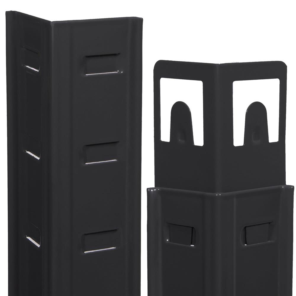 Fém tárolópolc 5 MDF polccal, 675 kg teherbírás, 75 × 30 × 150 cm, fekete - Image 18