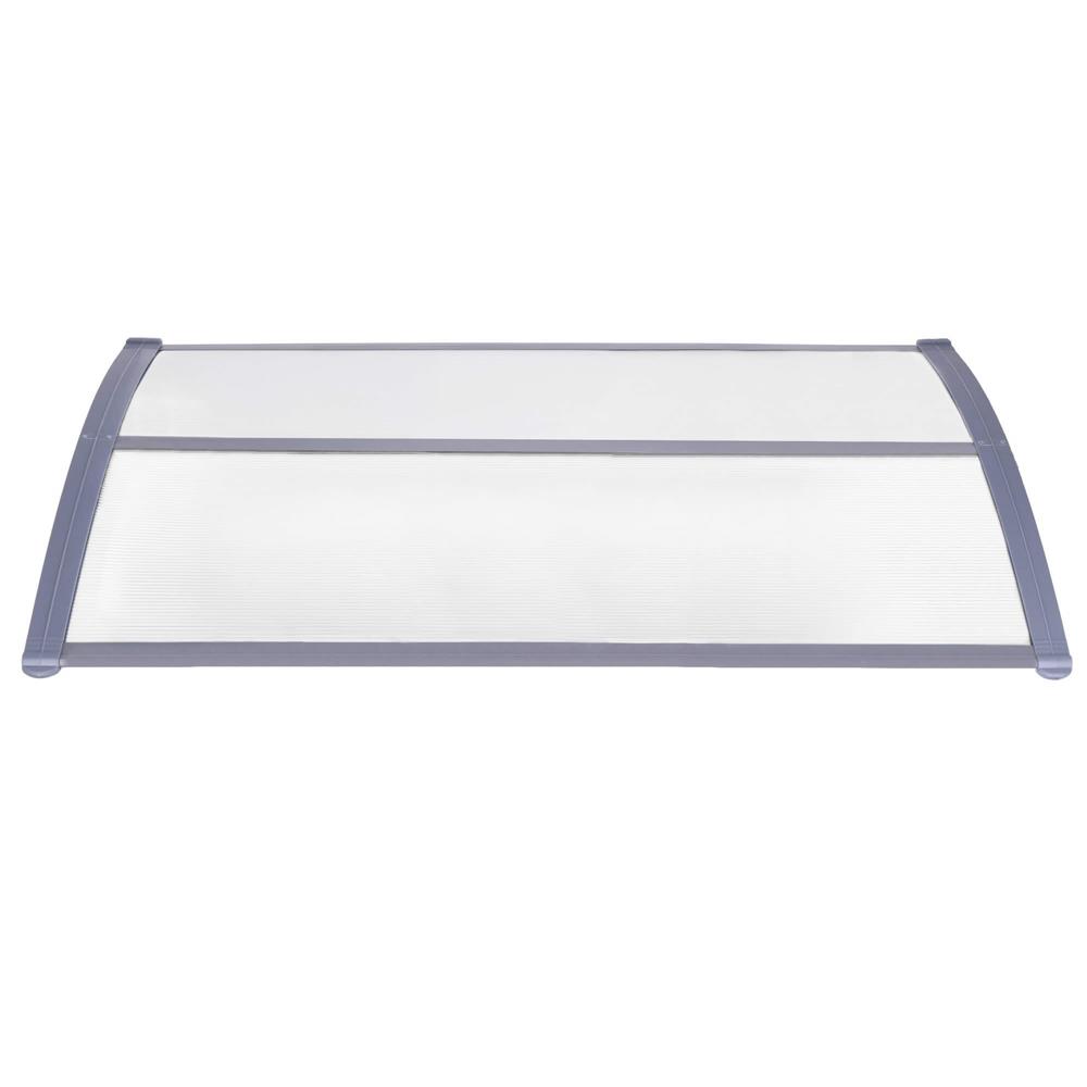 Előtető ajtó és ablak fölé, UV-védelemmel ellátott polikarbonát, 120 × 80 cm, átlátszó szürke - Image 14
