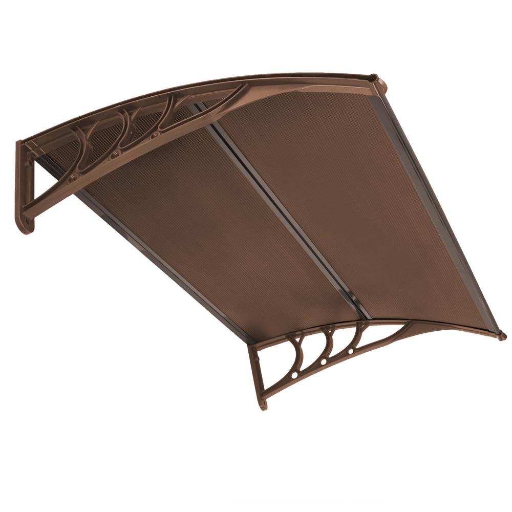 Előtető ajtó és ablak fölé, UV-védelemmel ellátott polikarbonát, 150 × 80 cm, átlátszó barna - Image 9