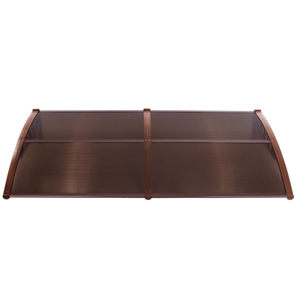 Dupla előtető ajtó és ablak fölé, UV-védelemmel ellátott polikarbonát, 200 × 100 cm, átlátszó barna - Image 15