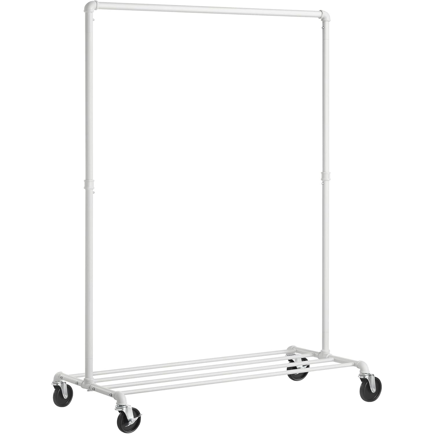 SONGMICS gurulos ruhatarto also polccal, fem vaz, 100x49x163 cm, feher