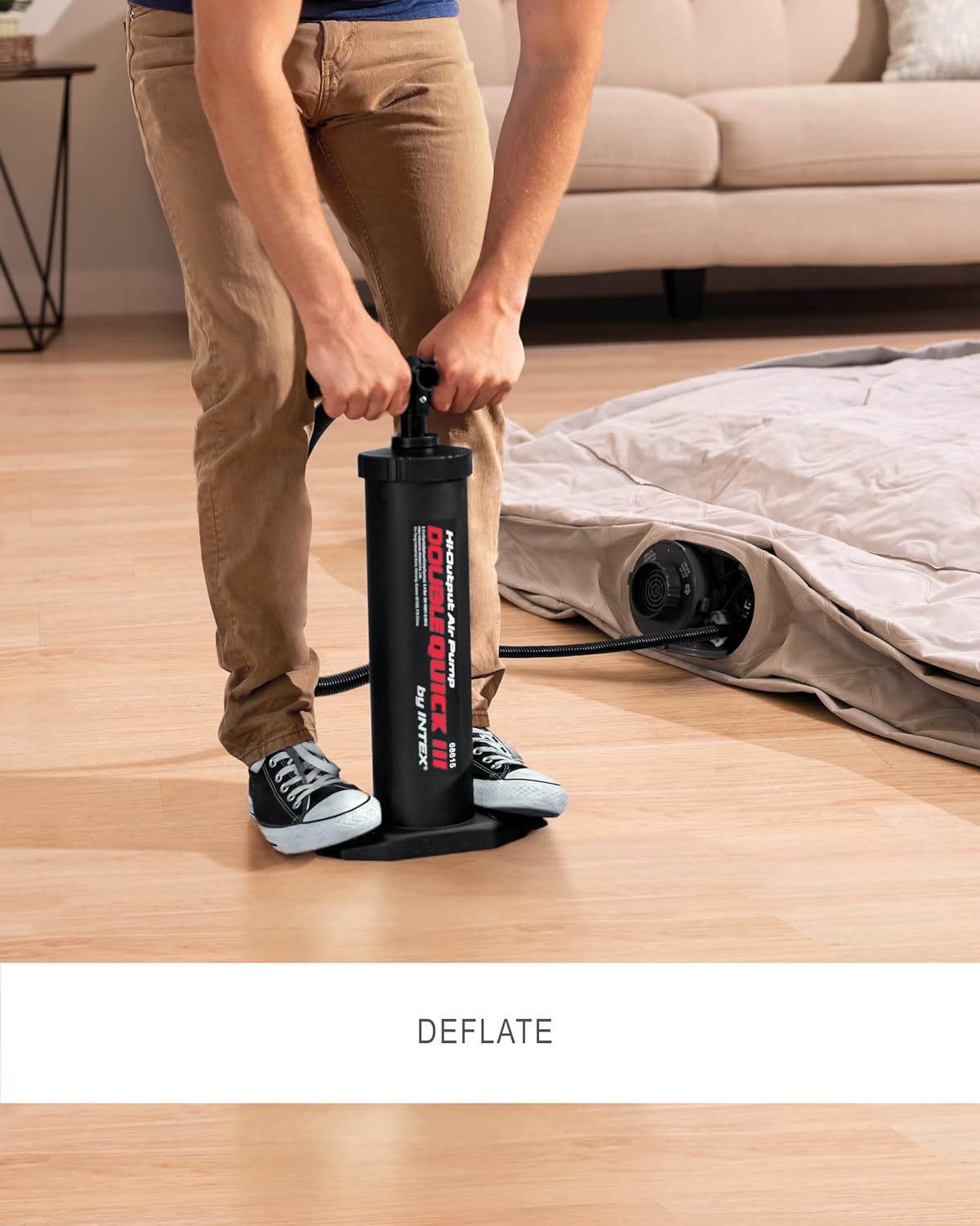 Intex Double Quick III 68615 kézi pumpa, 48 cm, felfújáshoz és leeresztéshez, 4 adapterrel - Image 3