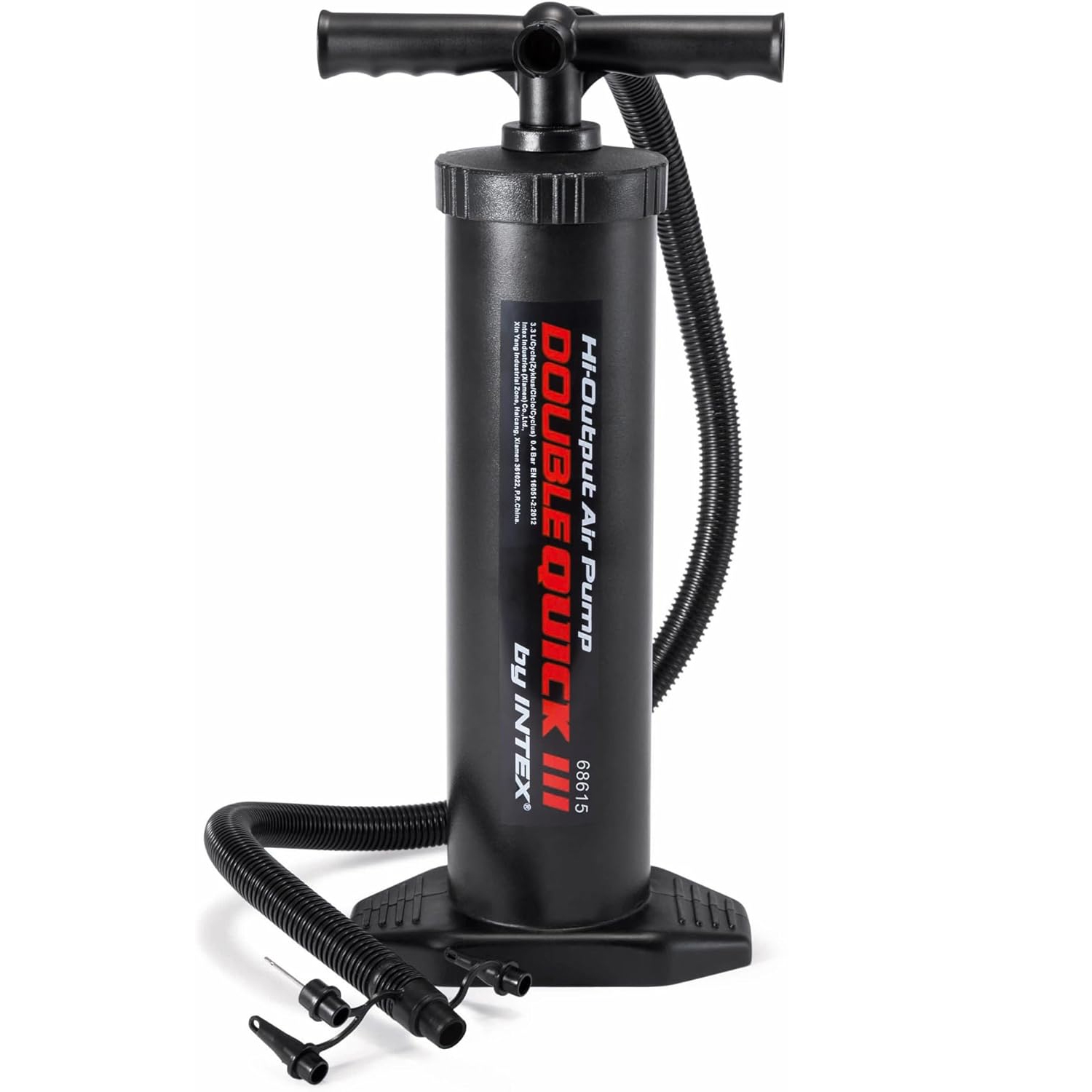 Intex Double Quick III 68615 kézi pumpa, 48 cm, felfújáshoz és leeresztéshez, 4 adapterrel