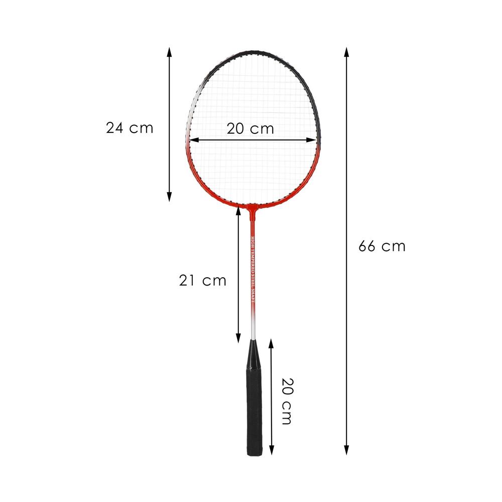 9 részes tollaslabda készlet, 2 fém ütővel, 6 tollaslabdával és hordtáskával, 66 cm, többszínű - Image 12