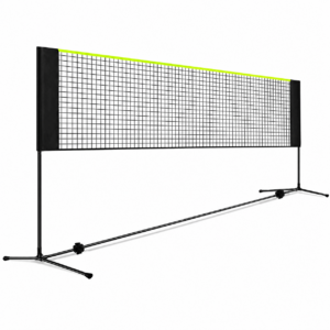 Tollaslabda háló készlet fém állvánnyal és hordtáskával, gyors összeszerelés, 400 × 200 cm, fekete/neonzöld