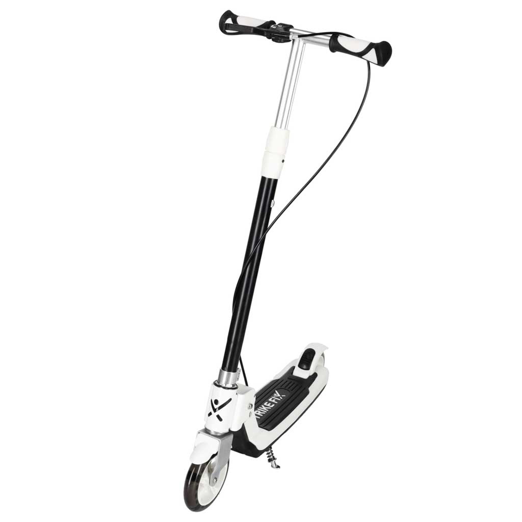 Összecsukható roller gyerekeknek, 2 LED-es világító kerékkel, kézi- és lábfékkel, állítható magassággal, 100 kg teherbírással, 73x36x94 cm, fekete és fehér - Image 2