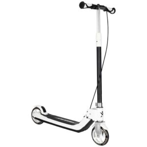 Összecsukható roller gyerekeknek, 2 LED-es világító kerékkel, kézi- és lábfékkel, állítható magassággal, 100 kg teherbírással, 73x36x94 cm, fekete és fehér