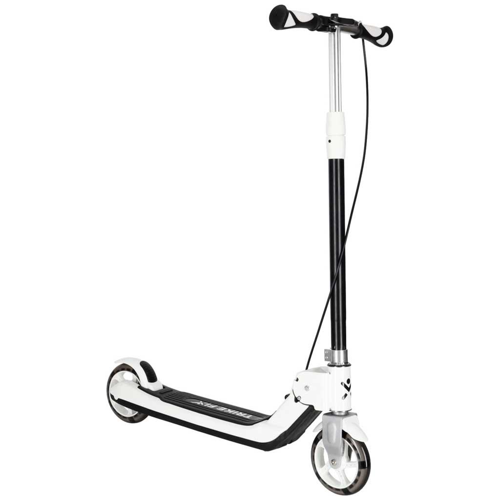 Összecsukható roller gyerekeknek, 2 LED-es világító kerékkel, kézi- és lábfékkel, állítható magassággal, 100 kg teherbírással, 73x36x94 cm, fekete és fehér